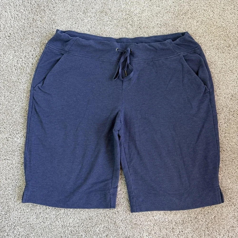 Eddie Bauer Sweat Shorts Mens XL Blue Jersey Drawstring 10 Inseam Casual Summer